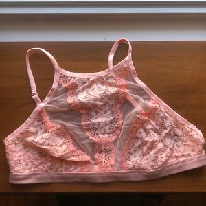 Victoria’s Secret peach lace high neck bralette